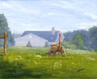 Two Sheep in a Pasture
